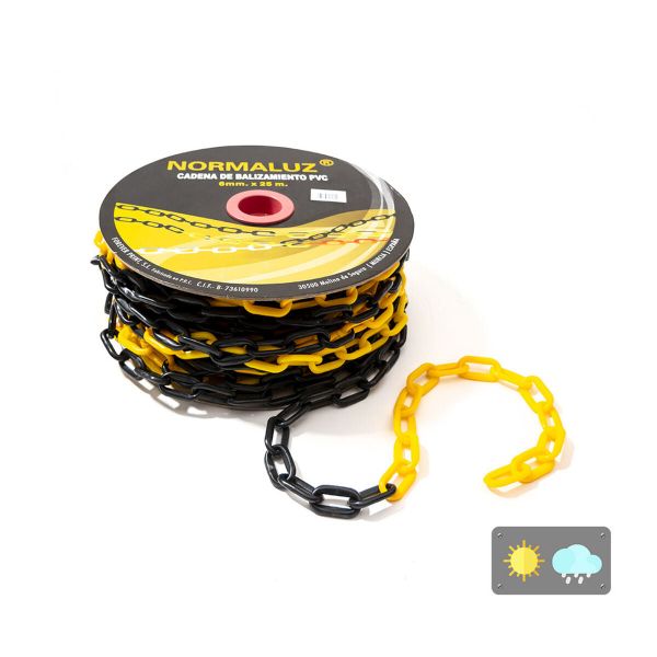 Normaluz Corrente Plástico Amarelo e Preto 6 mm x 25 m