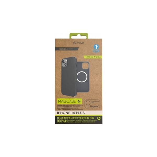 MUVIT Capa para iphone 14 Plus Mfc Recycled Liquid Silicone Black - 8426801168053