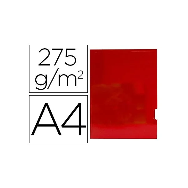 Gio Classificador de Cartolina Plastificada Apresentacao 2 Abas Din A4 Vermelho 275g/m2 - OFF155305CE