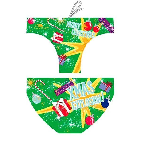 Turbo Christmas Explotion Waterpolo Swimming Brief Verde 5XL Homem