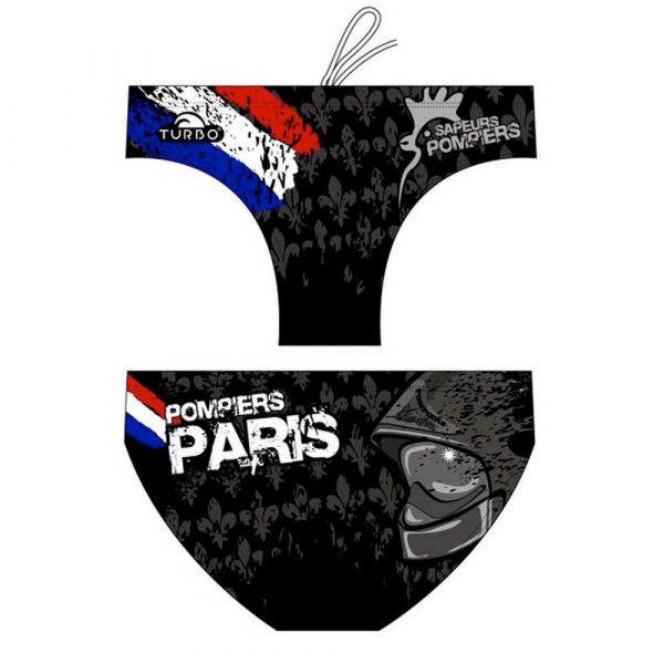 Turbo Pompiers Paris Swimming Brief Preto 5XL Homem