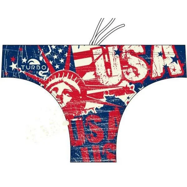 Turbo Usa Vintage Map 2013 Swimming Brief Vermelho,Azul 3XL Homem