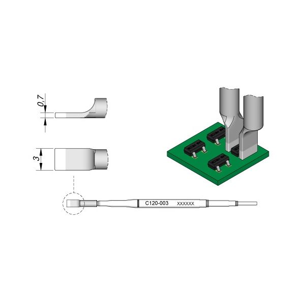 JBC Ponta p/ Micro Pinças PA120-A (Ø 0,3mm) - C120-003