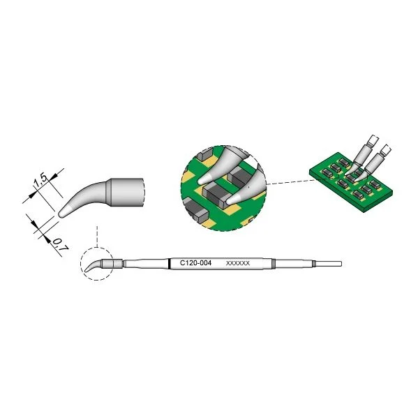 JBC Ponta Micro Pinça 1.5X0.7mm C120-004