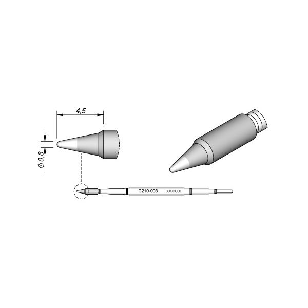 JBC Ponta Ferro Soldar 0.6mm C210-003