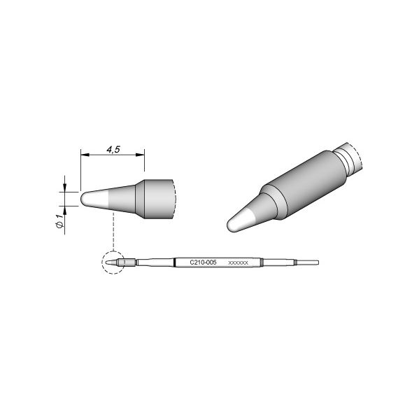JBC Ponta Ferro Soldar 1.0mm C210-005