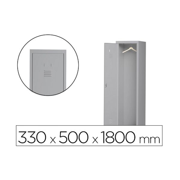 Rocada Cacifo Metálico 1 Porta Cinza RAL 7035 (330x500x1800 mm)