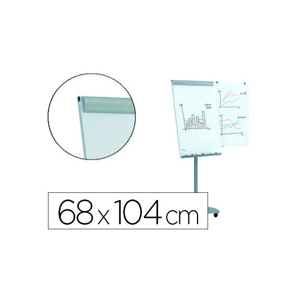 Rocada Quadro Branco P/ Conferencias Metalico Magnetico C/ Rodas 68X104 cm C/ Bracos Laterais - OFF150433CE