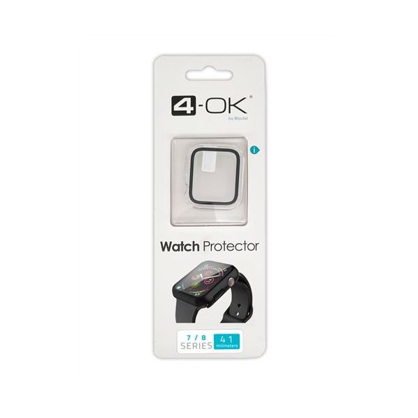 4-OK Capa Protetora de Ecrã para Apple Watch 7/8 41 mm Clear