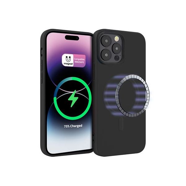4-OK Capa Silk com Magsafe para Apple iphone 15 Pro Max Black