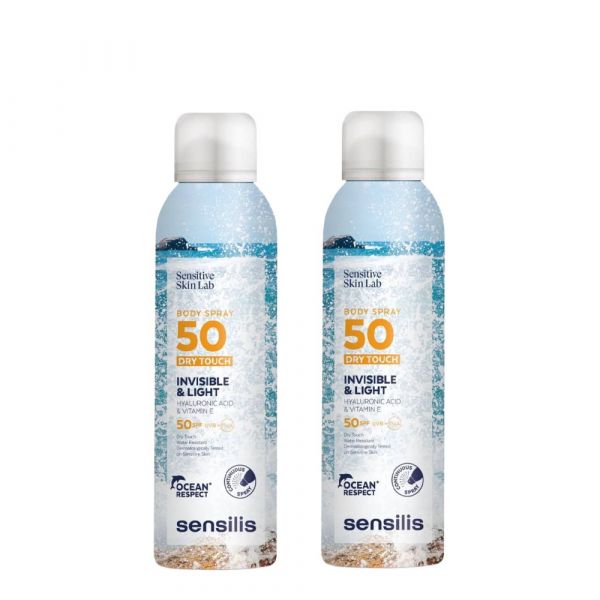 Protetor Solar Sensilis Body Spray SPF50 Toque Seco 2x200ml