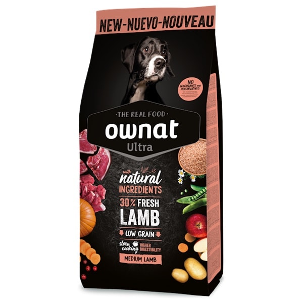 Ownat Ultra Cão Médio Borrego – 12 kg