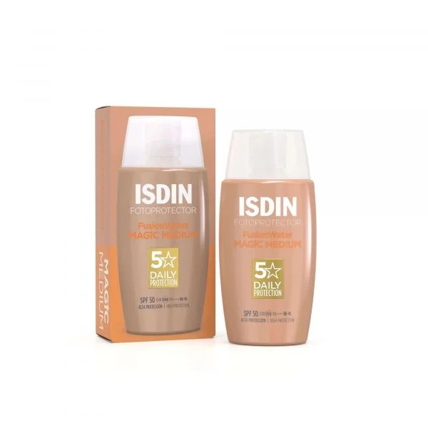 Protetor Solar Isdin FusionWater Magic Color Tom Médio SPF50+ 50ml