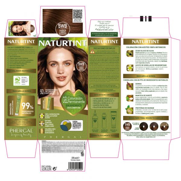 Naturtint Coloração Permanente Gel Castanho Cobre Radiante 170ml