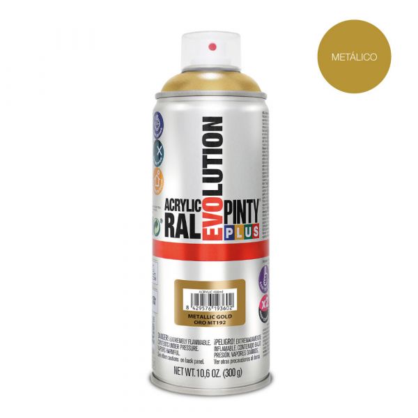 Pinty Plus Tinta em Spray Pintyplus Evolution Metalizada 520cc Ouro Mt 192 - 95811