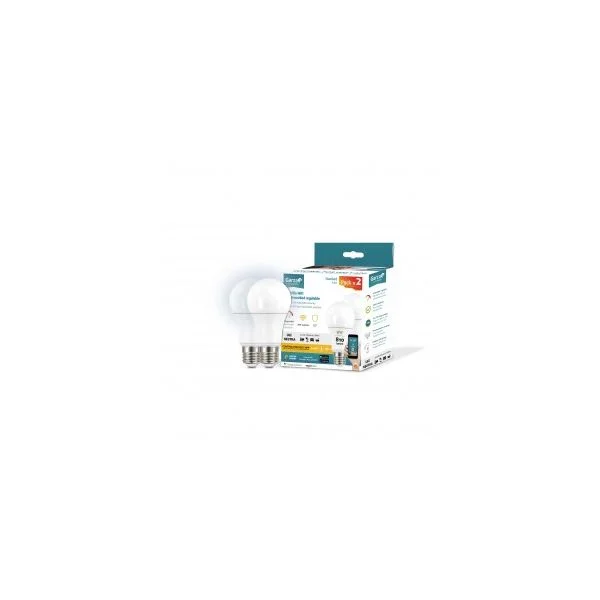 Garza SmartHome, Pack de 2 Bombillas Inteligentes LED WiFi Standard E27, 9W, 810 lúmenes, Programables, Control por Voz y App 401284A