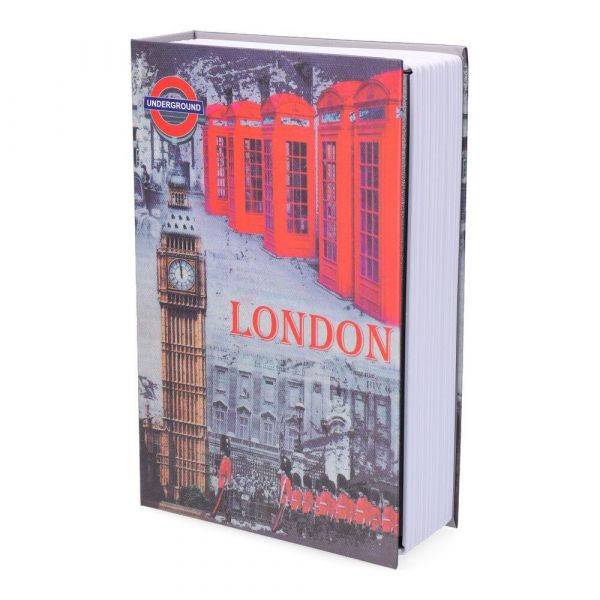 Micel Cofre de Segurança em Forma de Livro London CFC08 M13403 Cinzento Aço Londres
