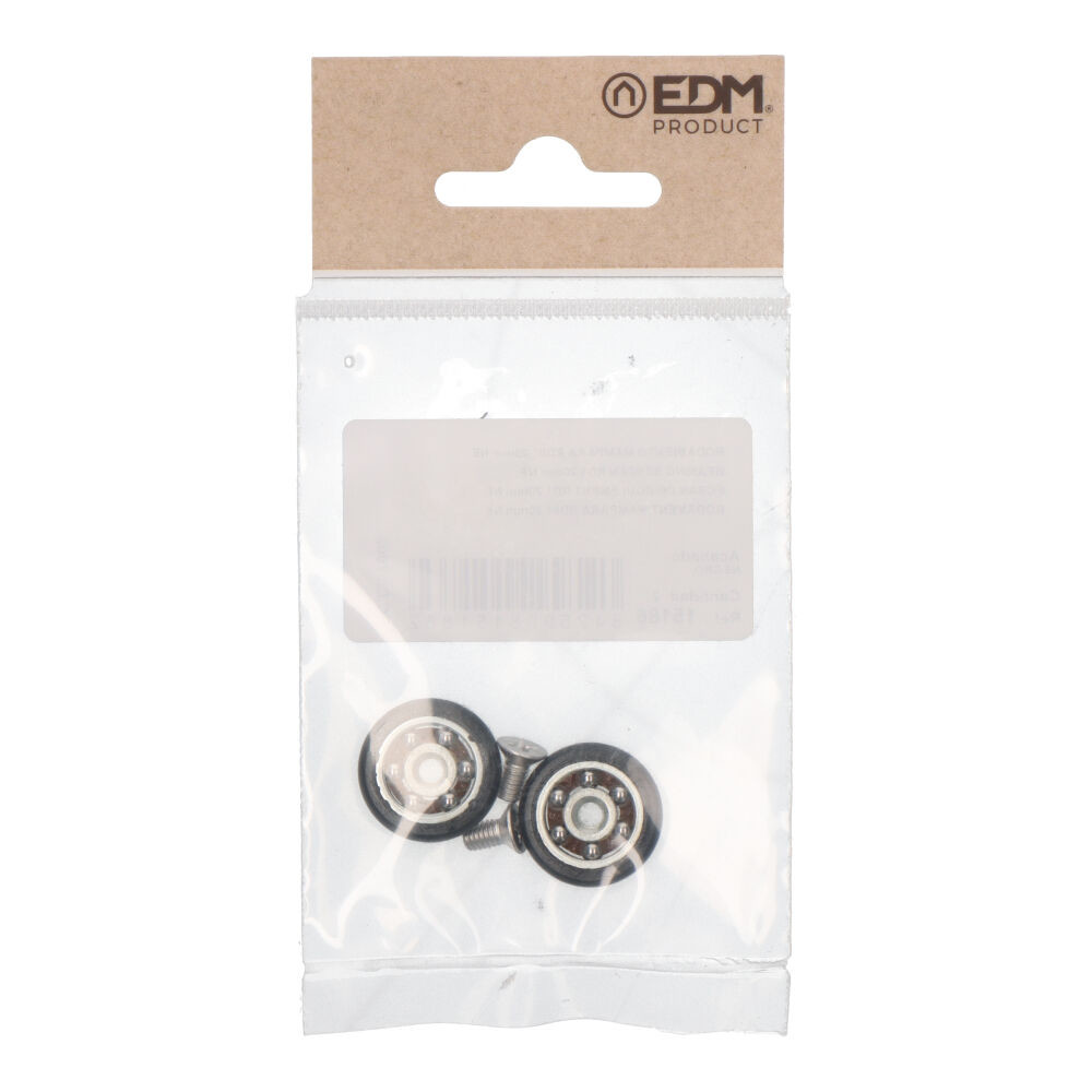 Blíster com 2 rodas de portas de duche rd1 ø20mm ne 91337 edm