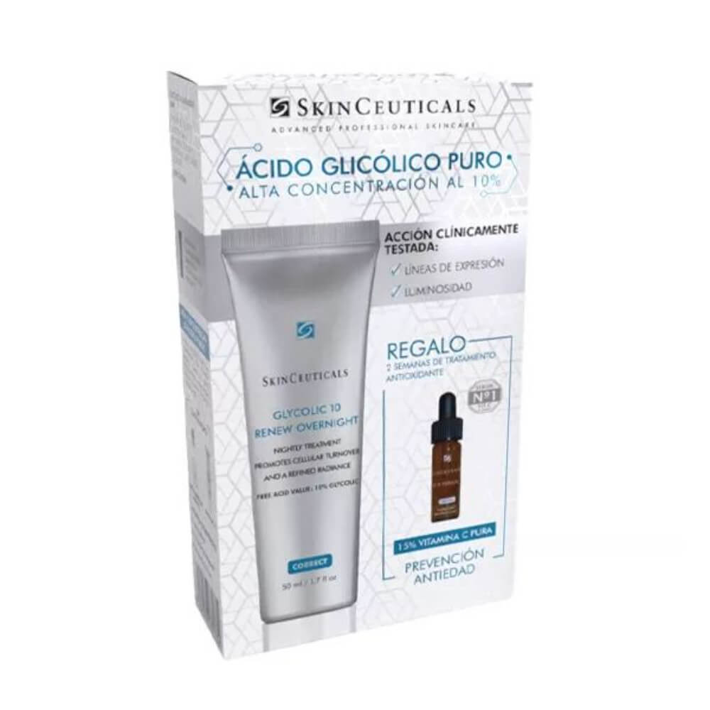 SkinCeuticals Glycolic 10 Renew Overnight 50ml + C E Ferulic 4ml Coffret
