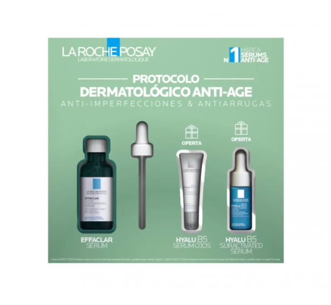 La Roche Posay Effaclar Sérum 30ml + Hyalu B5 Sérum Olhos 5ml + Hyaku B5 Sérum Superactivado 10ml Coffret