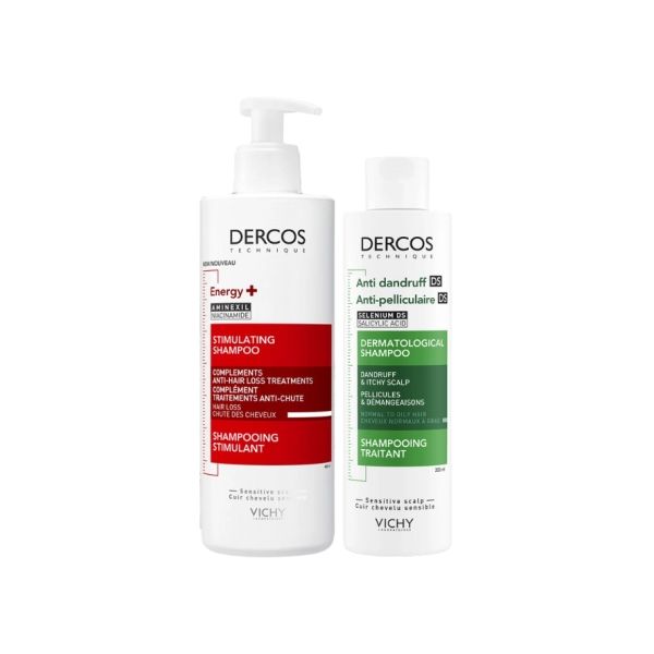 Vichy Dercos Shampoo Estimulante 400ml + Shampoo Anticaspa Cabelo Normal a Oleoso 200ml