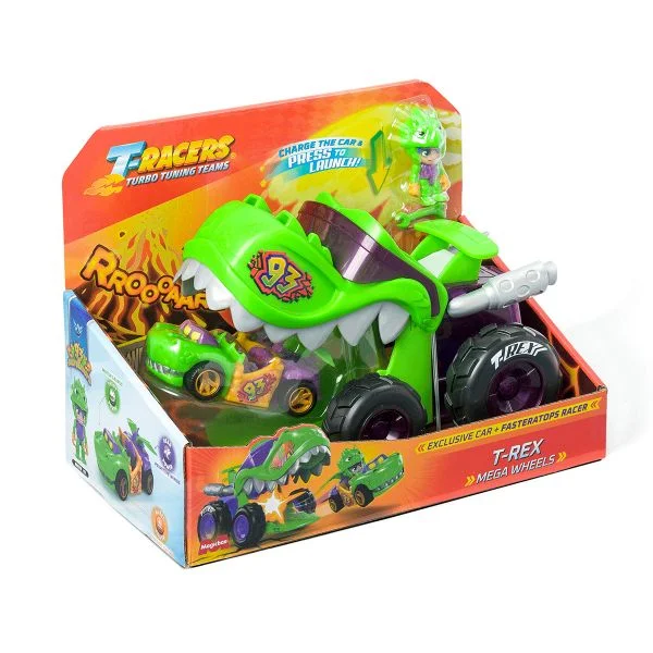 Magicbox T-racers Playset Mega Wheels - T-shark & T-rex