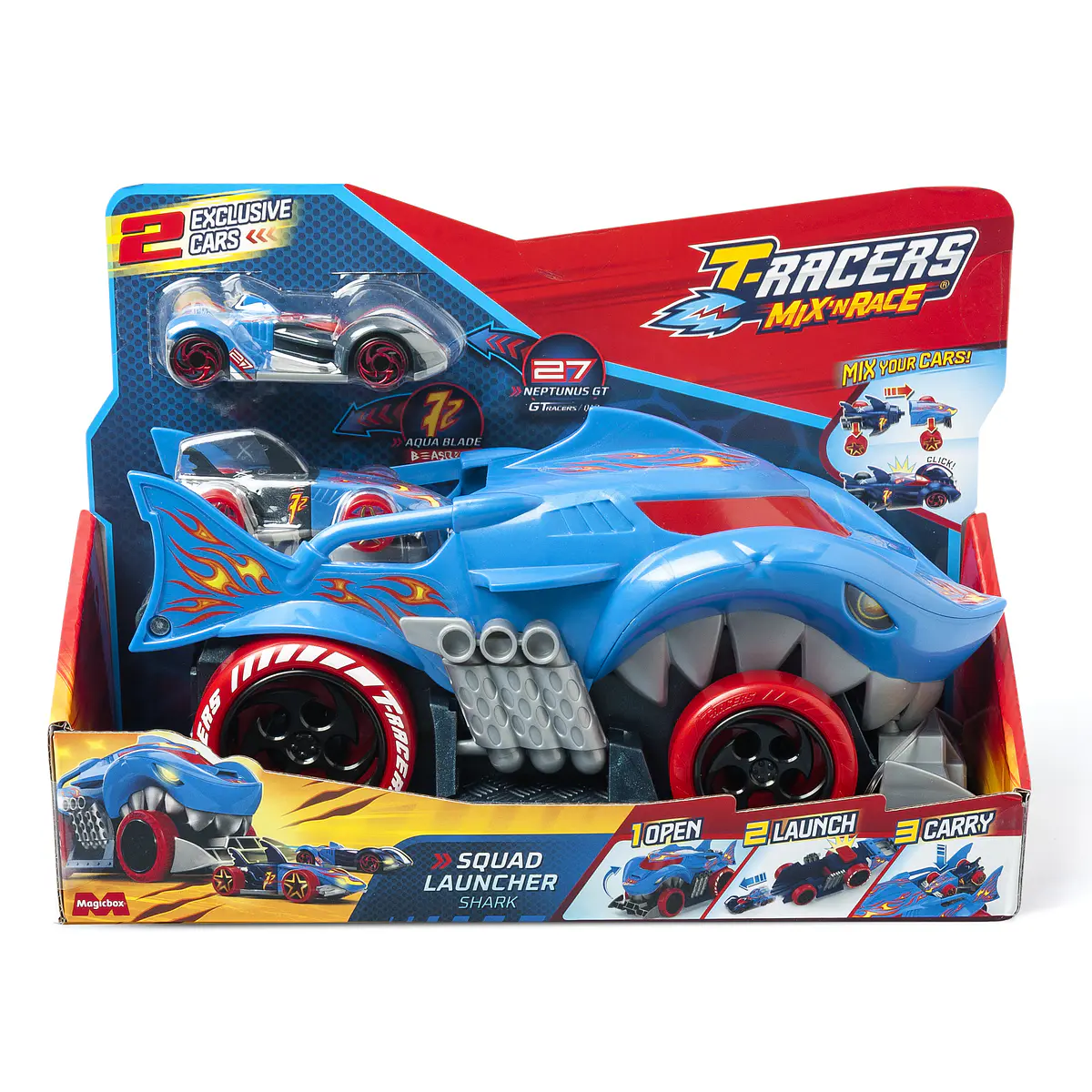 T-Racers Mix 'N Race Tubarão Lançador Squad Launcher Shark