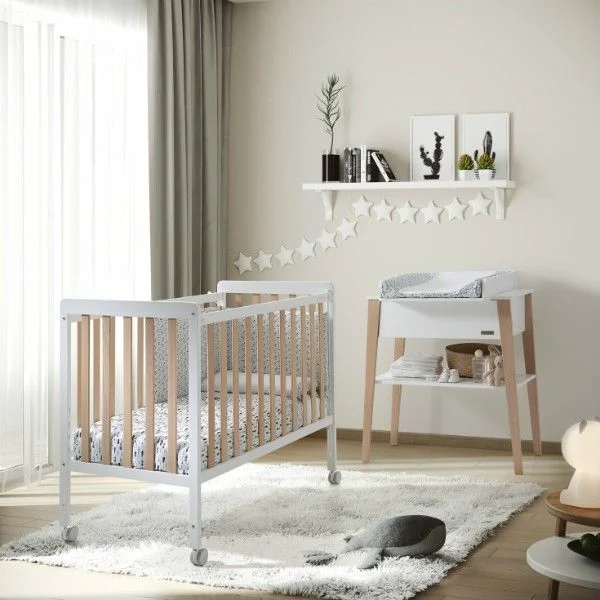 Berço Micuna Cama Nordika Branco / Waterwood 120 X 60 cm