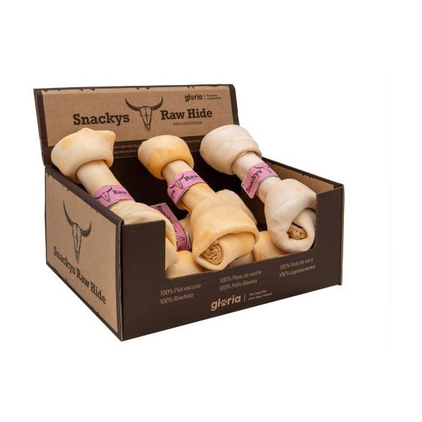 Gloria Pets Snackys Rawhide Chews Nós Mastigáveis Couro Cru Manga 6 Unidades 20-23cm