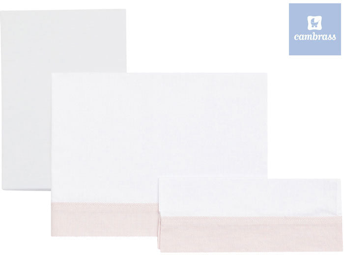 Cambrass - Jogo de lençois cama grades ROSA, STAR