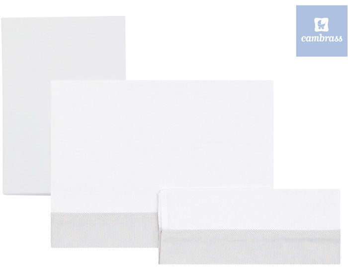 Cambrass - Jogo de lençois cama grades GRIS, STAR