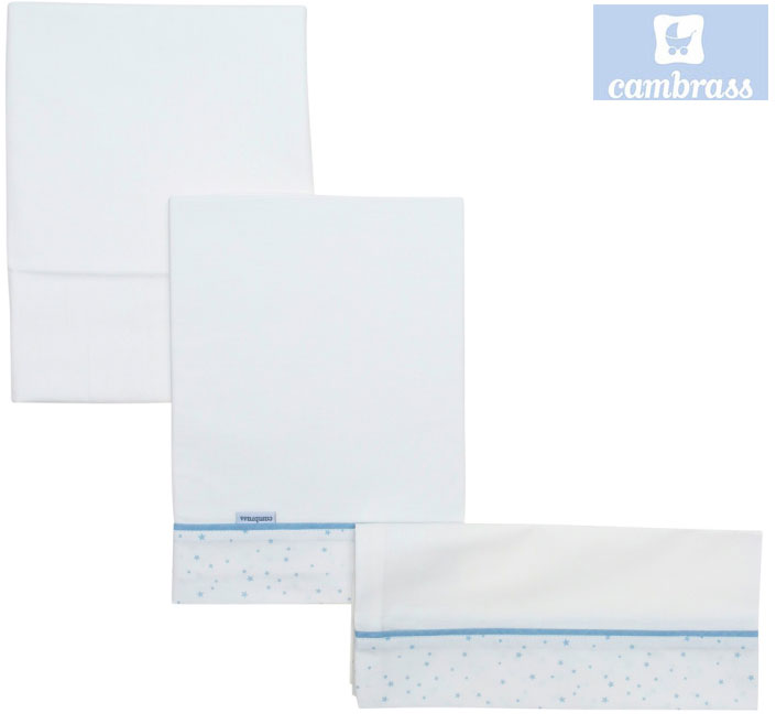 CAMBRASS - LENÇÓIS BERÇO 3 PCS 100x165 CM ASTRA CELESTE