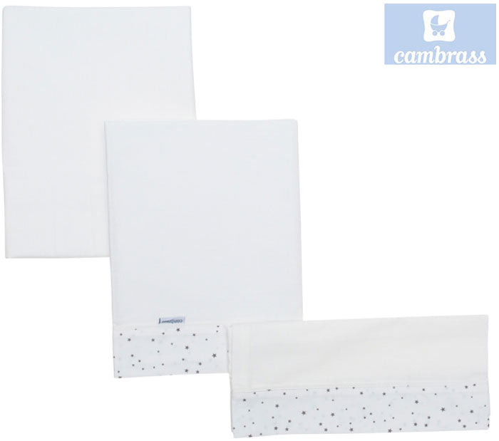 CAMBRASS - LENÇÓIS BERÇO 3 PCS 120x180 CM ASTRA CINZA