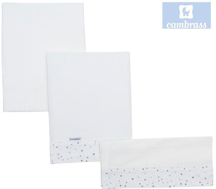 CAMBRASS - LENÇÓIS BERÇO 3 PCS 80x120 CM ASTRA CINZA
