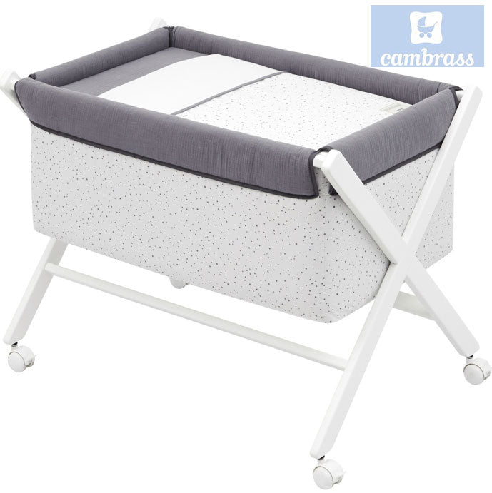 CAMBRASS - BERÇO DE MADEIRA ASTRA CINZA 55x87x74 CM