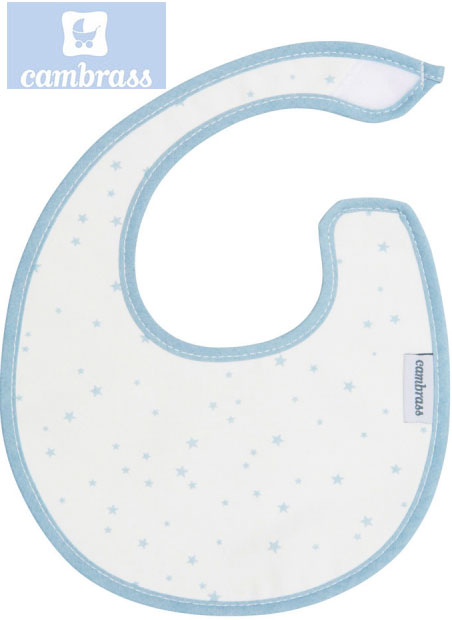 CAMBRASS - BABETE COM VELCRO ASTRA AZUL / ESTRELA 16x19 CM