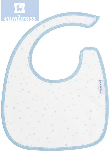CAMBRASS - BABETE COM VELCRO ASTRA AZUL / ESTRELA 20x26 CM