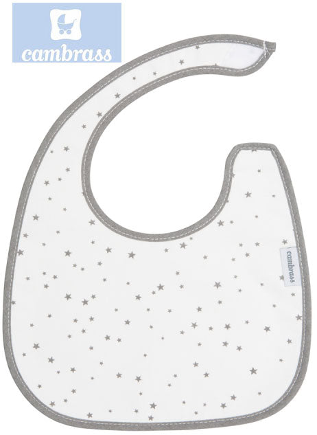 CAMBRASS - BABETE COM VELCRO ASTRA CINZA / ESTRELA 20x26 CM