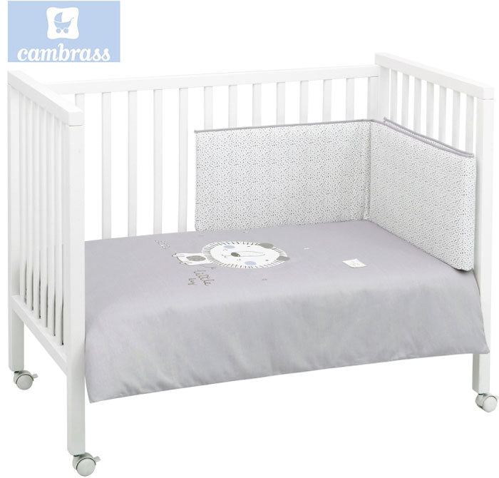 CAMBRASS - CONJUNTO COLCHA 2 PCS.F. LEÃO CINZA 60x120 CM