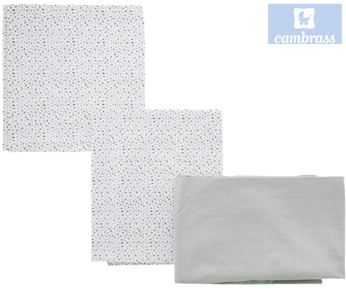CAMBRASS - LENÇÓIS BERÇO 3 PCS 100x165 CM LEÃO CINZA