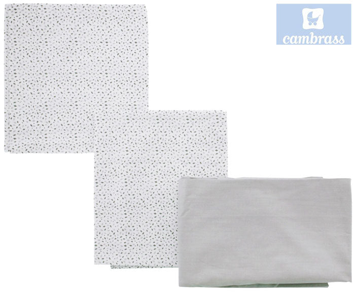 CAMBRASS - LENÇÓIS BERÇO 3 PCS 80x120 CM LEÃO CINZA