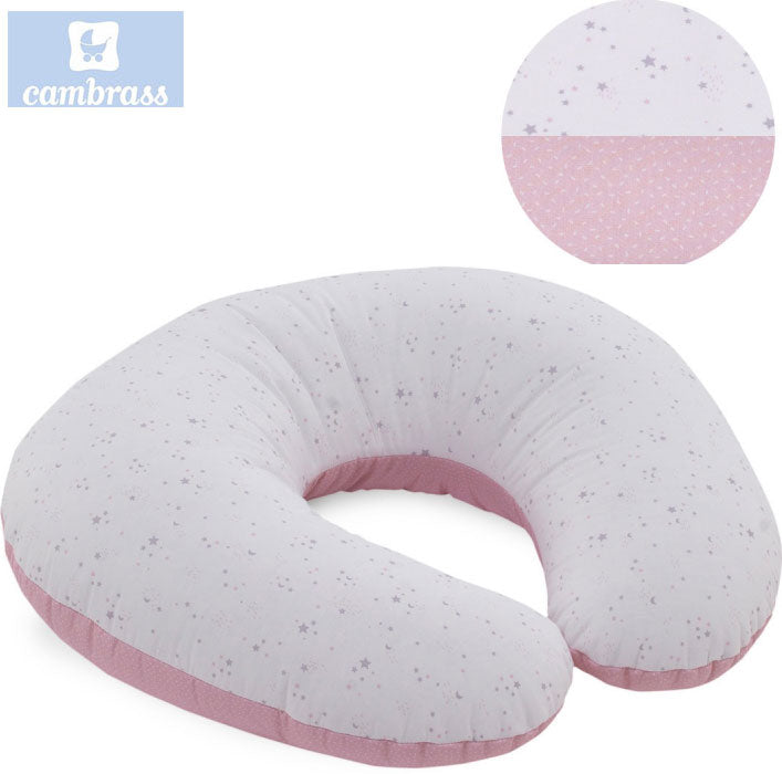 CAMBRASS - ALMOFADA DE AMAMENTAÇÃO 53x45x10 CM CÉU ROSA / ESTRELA