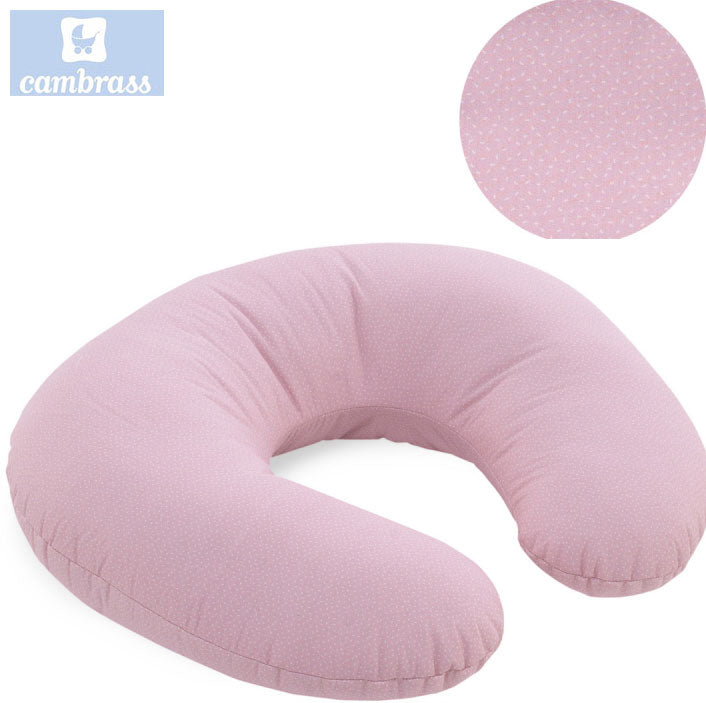 CAMBRASS - ALMOFADA DE AMAMENTAÇÃO 53x45x10 CM CÉU ROSA / CHUVA