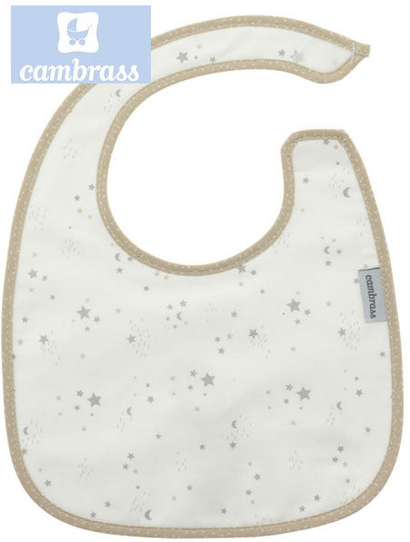 CAMBRASS - BABETE COM VELCRO CÉU BEGE / ESTRELA 20x26 CM