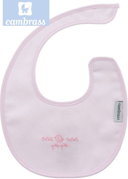 CAMBRASS - BABETE COM VELCRO PIO PIO ROSA 16x19 CM