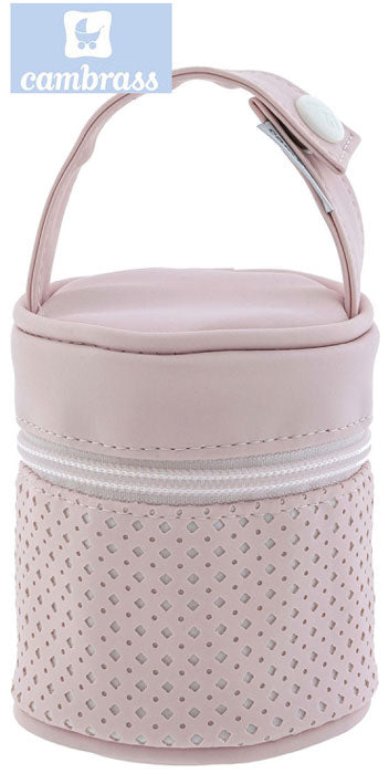 CAMBRASS - PORTA CHUPETAS PARIS ROSA 8,5x8,5x11 CM
