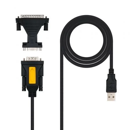 Conversor USB para impressora série, tipo A/M-RS232 DB9/M DB25/M, Preto, 1,8m