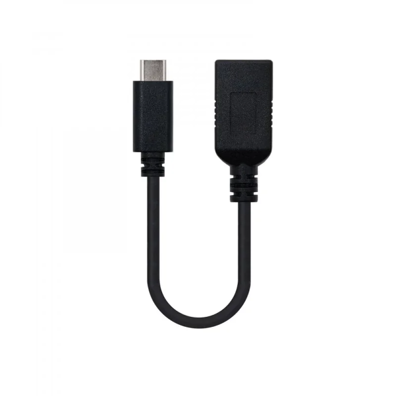 Cabo USB 3.1 OTG Nanocable Tipo USB-C/M-A/F 15CM Preto