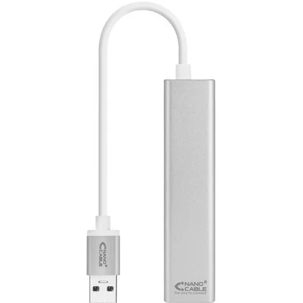 Conversor Nanocable USB 3.0 a Ethernet Gigabit 10/100/1000 Mbps + 3x USB 3.0 15 CM