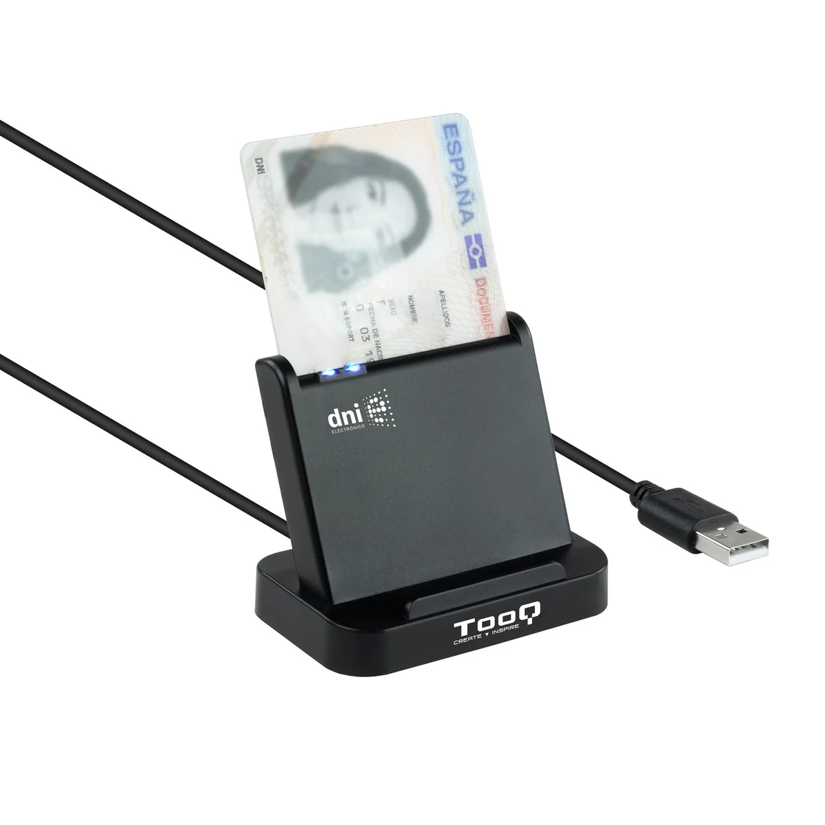 Tooq Lector de Tarjetas Inteligentes DNIe VISION USB 2.0 – Color Preto
